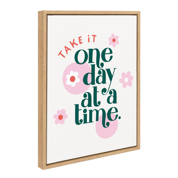 Kate & Laurel Sylvie Take It One Day At A Time Framed Canvas By Maria Filar