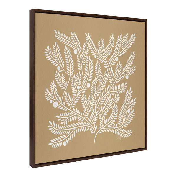 Kate & Laurel Sylvie Tan White Tree Of Life Framed Canvas By Cat Coquillette