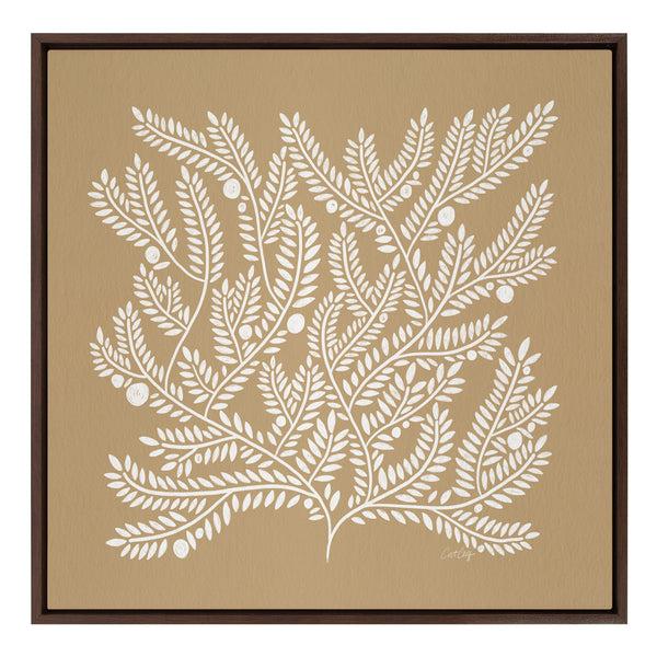 Kate & Laurel Sylvie Tan White Tree Of Life Framed Canvas By Cat Coquillette