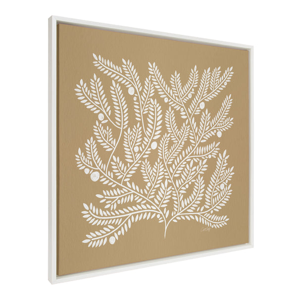 kate & laurel Sylvie Tan White Tree of Life Framed Canvas by Cat Coquillette