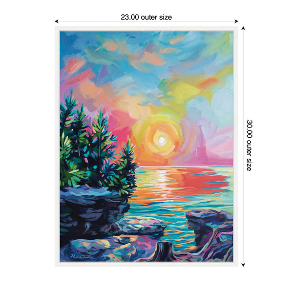 Kate & Laurel Sylvie Tangerine Sunrise Framed Canvas By Rachel Christopoulos