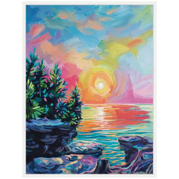 Kate & Laurel Sylvie Tangerine Sunrise Framed Canvas By Rachel Christopoulos