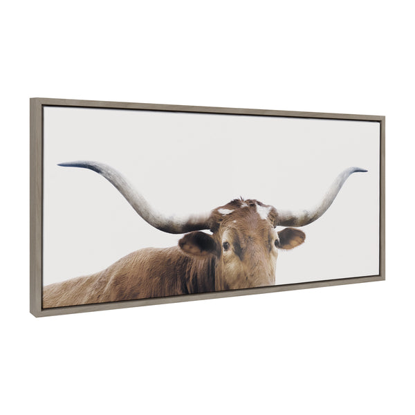 Kate & Laurel Sylvie Texas Longhorn Framed Canvas By The Creative Bunch Studio
