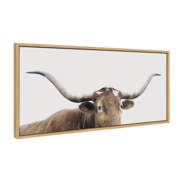 kate & laurel Sylvie Texas Longhorn Framed Canvas by The Creative Bunch Studio
