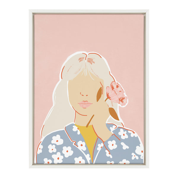 kate & laurel Sylvie Thanks for The Flowers Framed Canvas by Alja Horvat