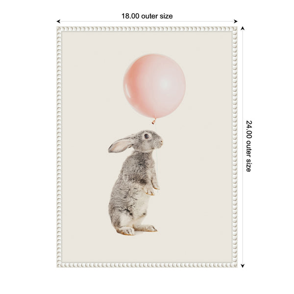 Kate & Laurel Sylvie The Bunny And The Pink Balloon Framed Canvas By July Art Prints