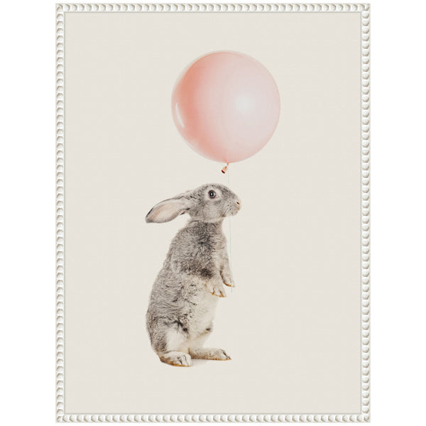 Kate & Laurel Sylvie The Bunny And The Pink Balloon Framed Canvas By July Art Prints
