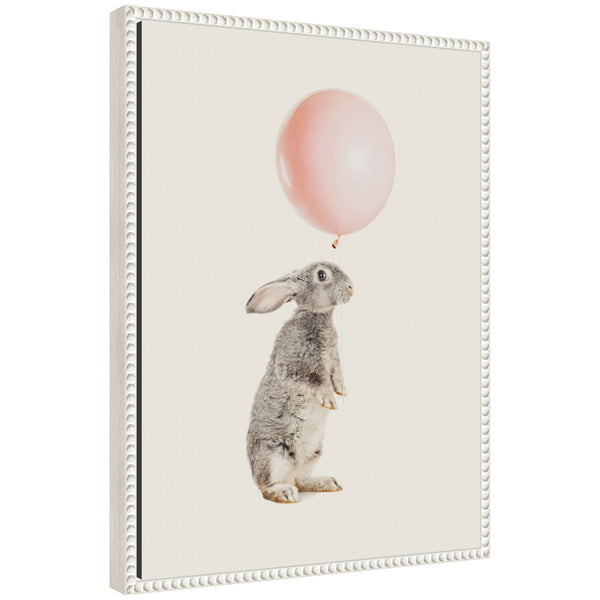 kate & laurel Sylvie The Bunny and the Pink Balloon Framed Canvas by July Art Prints