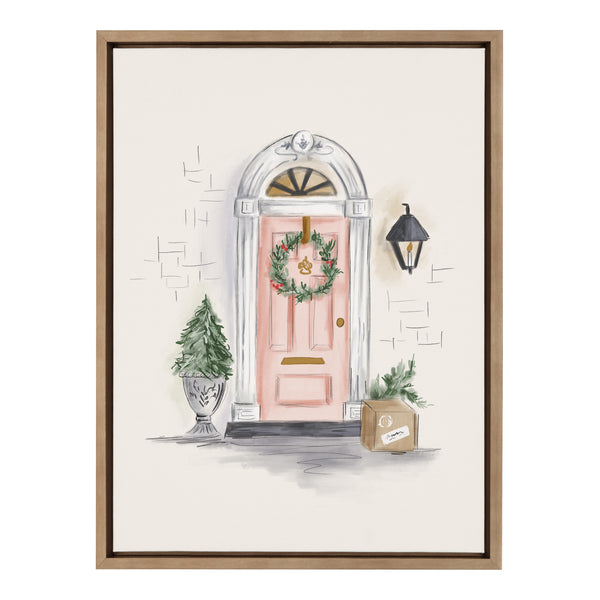 Kate & Laurel Sylvie The Christmas Door Framed Canvas By Valerie McKeehan Of Lily And Val