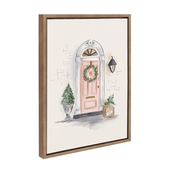 kate & laurel Sylvie The Christmas Door Framed Canvas by Valerie McKeehan of Lily and Val