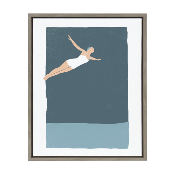 kate & laurel Sylvie The Leap Framed Canvas by Rocket Jack