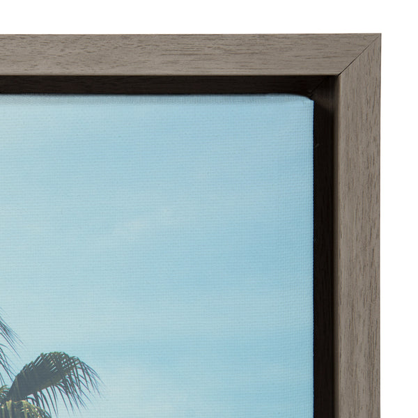 Kate & Laurel Sylvie The Palm Trees And The Boat Framed Canvas By Laura Evans