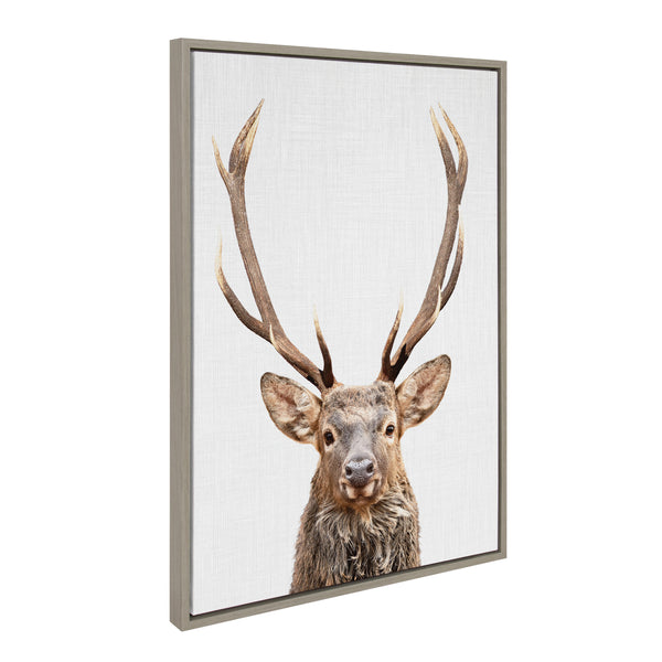 Kate & Laurel Sylvie The Red Deer Color Framed Canvas By Simon Te Of Tai Prints
