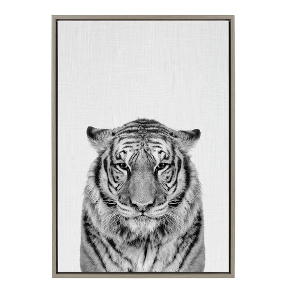 Kate & Laurel Sylvie Tiger Framed Canvas By Simon Te Of Tai Prints