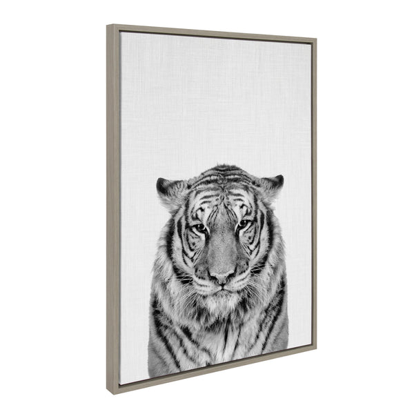 Kate & Laurel Sylvie Tiger Framed Canvas By Simon Te Of Tai Prints