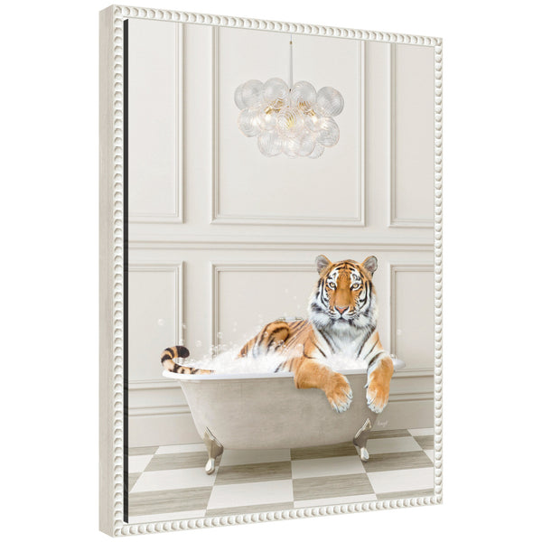 kate & laurel Sylvie Tiger Traditional Chandelier Bath Framed Canvas by Amy Peterson