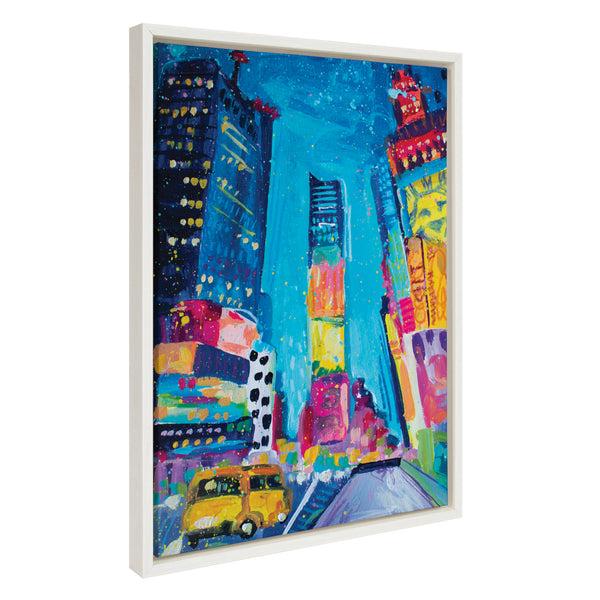 Kate & Laurel Sylvie Time Square Study No 4 Framed Canvas By Rachel Christopoulos