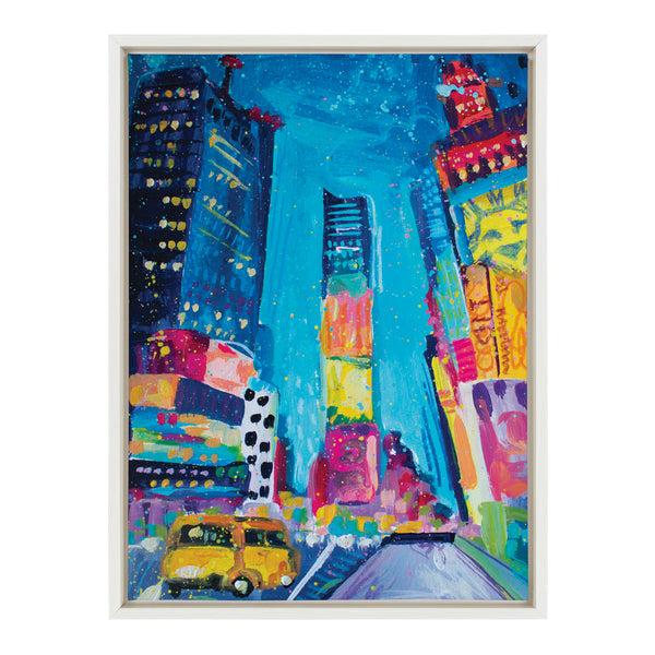 kate & laurel Sylvie Time Square Study No 4 Framed Canvas by Rachel Christopoulos