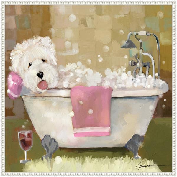 Kate & Laurel Sylvie Tiny Bubbles Framed Canvas By Mary Sparrow