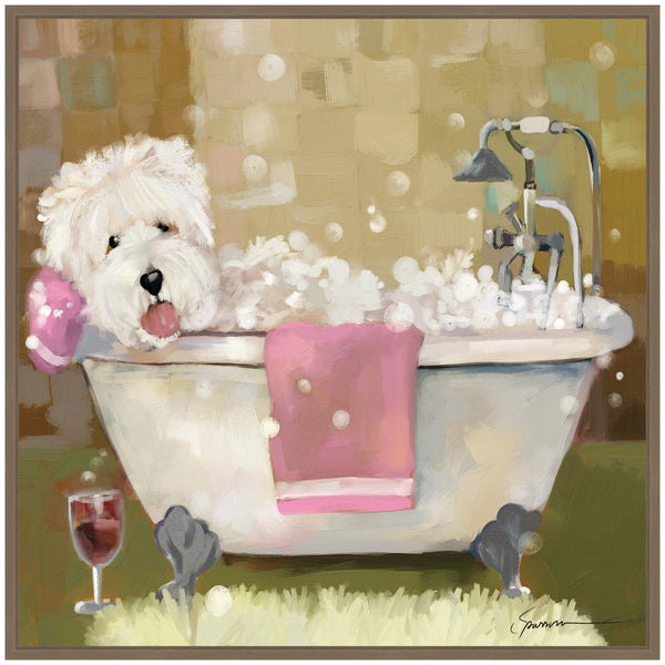 Kate & Laurel Sylvie Tiny Bubbles Framed Canvas By Mary Sparrow