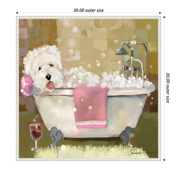 Kate & Laurel Sylvie Tiny Bubbles Framed Canvas By Mary Sparrow