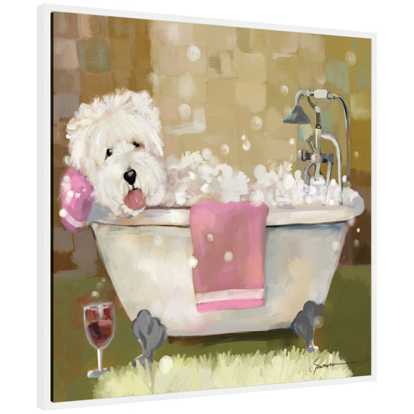 kate & laurel Sylvie Tiny Bubbles Framed Canvas by Mary Sparrow