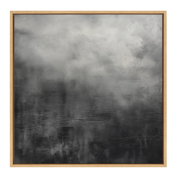 Kate & Laurel Sylvie Tonal Abstract Black Gray Framed Canvas By The Creative Bunch Studio