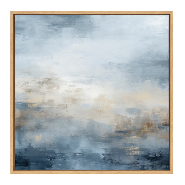 Kate & Laurel Sylvie Tonal Abstract Blue Framed Canvas By The Creative Bunch Studio