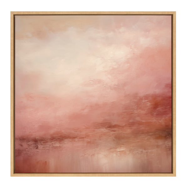 Kate & Laurel Sylvie Tonal Abstract Pink Peach Framed Canvas By The Creative Bunch Studio