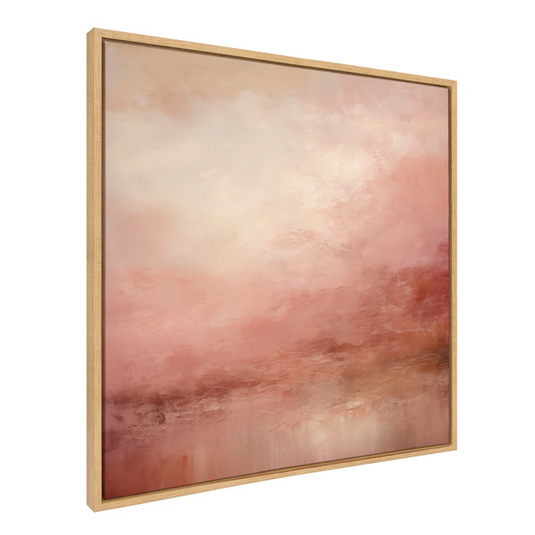 kate & laurel Sylvie Tonal Abstract Pink Peach Framed Canvas by The Creative Bunch Studio