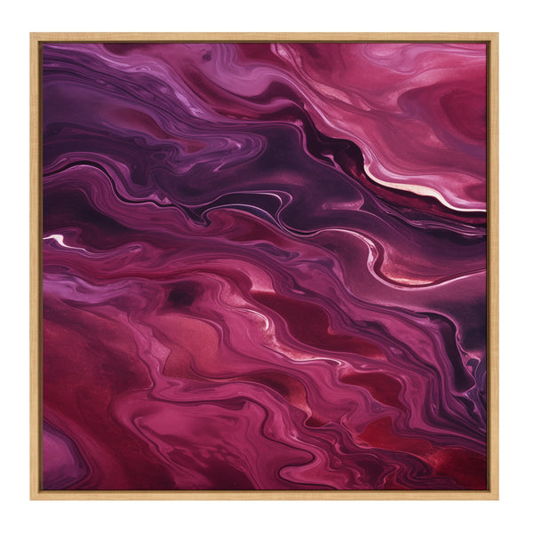 Kate & Laurel Sylvie Tonal Abstract Purple Plum Framed Canvas By The Creative Bunch Studio