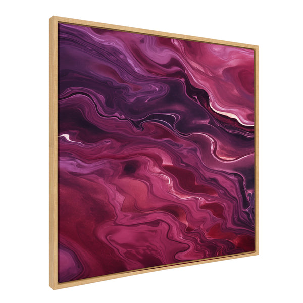kate & laurel Sylvie Tonal Abstract Purple Plum Framed Canvas by The Creative Bunch Studio