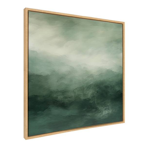 kate & laurel Sylvie Tonal Abstract Sage Green Framed Canvas by The Creative Bunch Studio