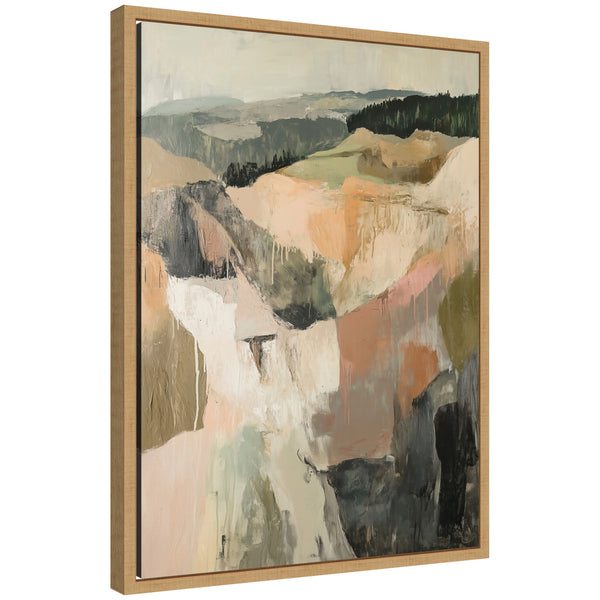 Kate & Laurel Sylvie Tonal Mountains I Framed Canvas By Amy Lighthall