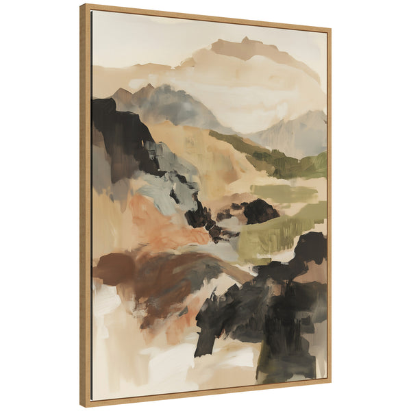 Kate & Laurel Sylvie Tonal Mountains II Framed Canvas By Amy Lighthall