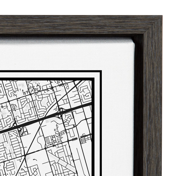 Kate & Laurel Sylvie Toronto Modern Map Framed Canvas By Jake Goossen