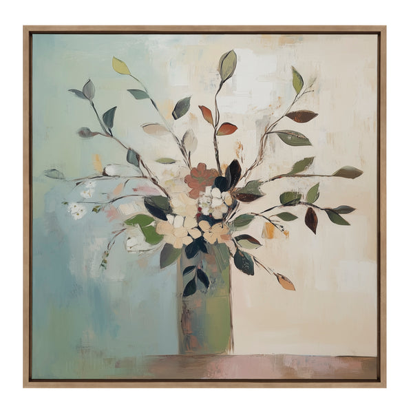 Kate & Laurel Sylvie Traditional Boho Floral Botanical II Framed Canvas By The Creative Bunch Studio