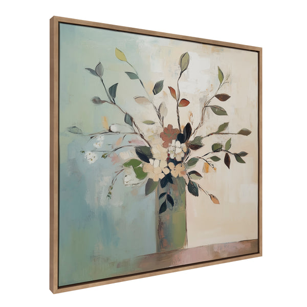 kate & laurel Sylvie Traditional Boho Floral Botanical II Framed Canvas by The Creative Bunch Studio