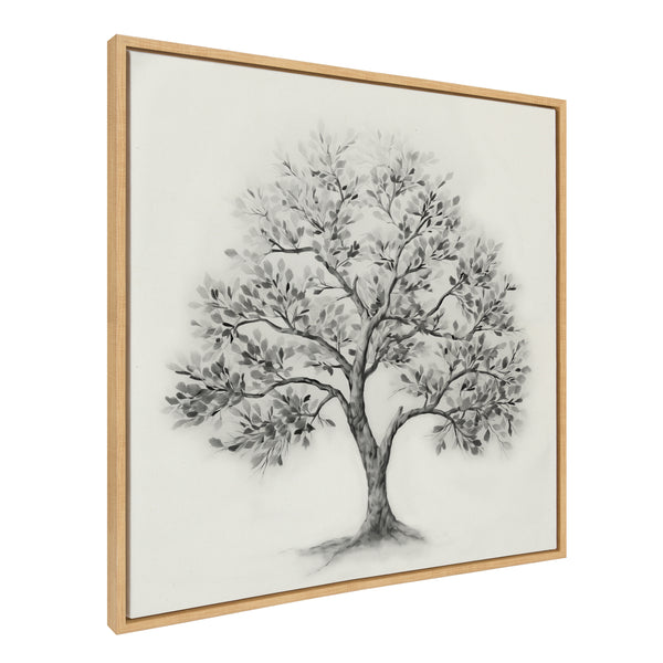 kate & laurel Sylvie Traditional Tree Linen Textured Framed Canvas by The Creative Bunch Studio