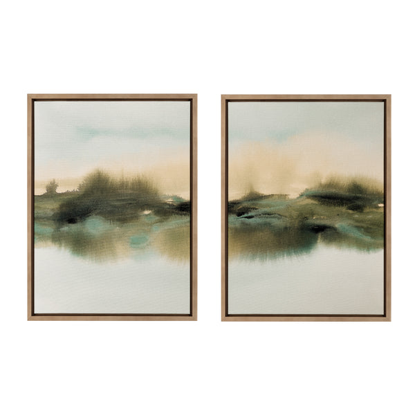 Kate & Laurel Sylvie Tranquil Meadows I And II Framed Canvas Art Set By Amy Lighthall