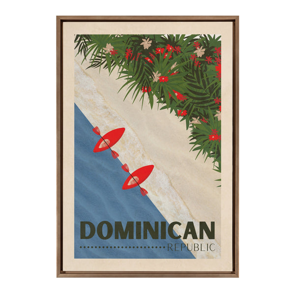 kate & laurel Sylvie Travel Poster Dominican Republic Framed Canvas by Chay O