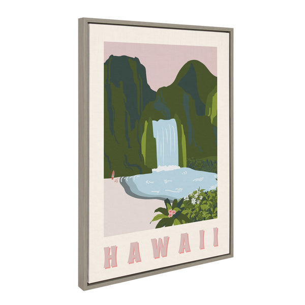 Kate & Laurel Sylvie Travel Poster Hawaii Framed Canvas By Chay O