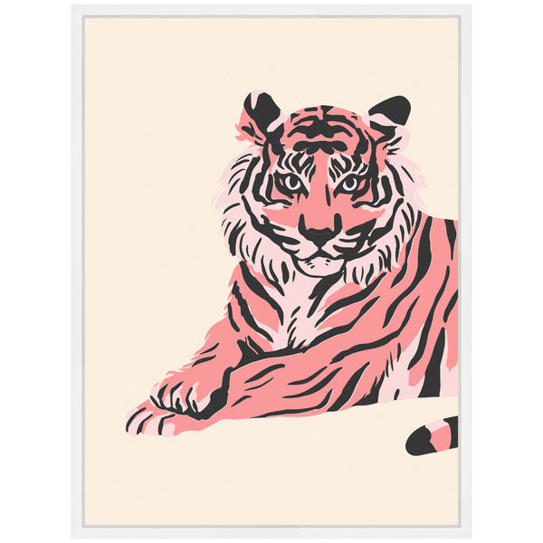 Kate & Laurel Sylvie Trendy Tiger Framed Canvas By Honey Island Studio