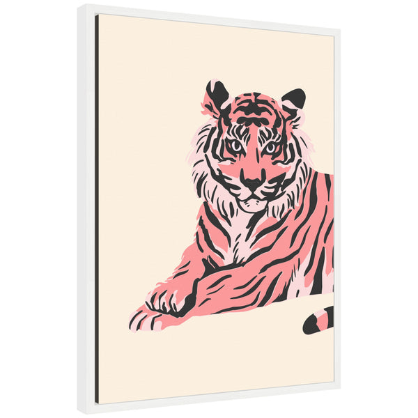 kate & laurel Sylvie Trendy Tiger Framed Canvas by Honey Island Studio