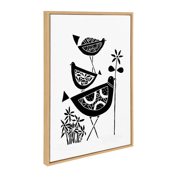 Kate & Laurel Sylvie Trio Linocut Love Tree Linocut And Over The Cloud Linocut Framed Canvas Art Set By Giuliana Lazzerini