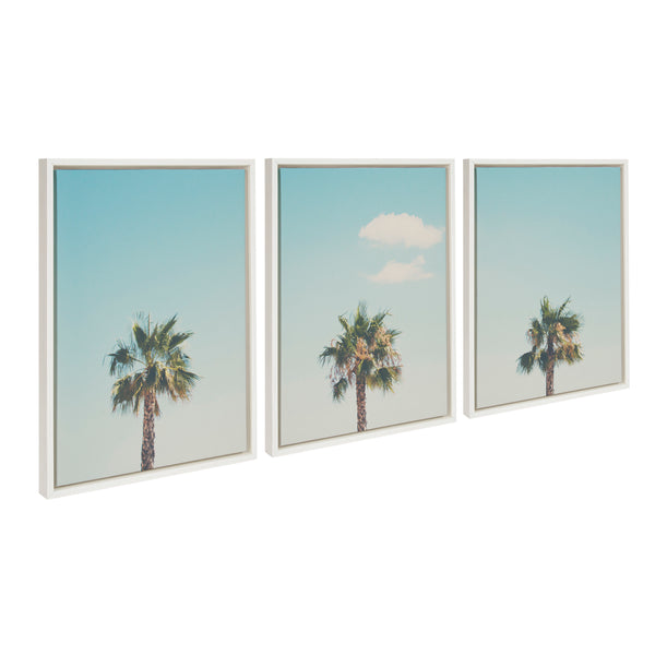kate & laurel Sylvie Trio of Palm Trees 1 2 and 3 Framed Canvas by Laura Evans