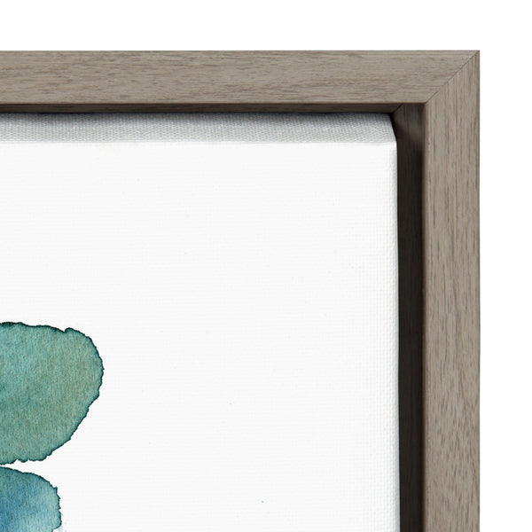 Kate & Laurel Sylvie Tropic Leaves Blue Framed Canvas By Sara Berrenson