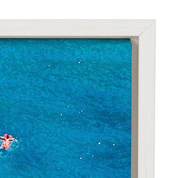 Kate & Laurel Sylvie Tropical Beach Framed Canvas By Simon Te
