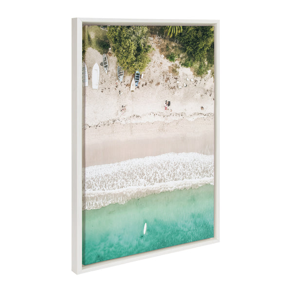 Kate & Laurel Sylvie Tropical Beach Framed Canvas Set