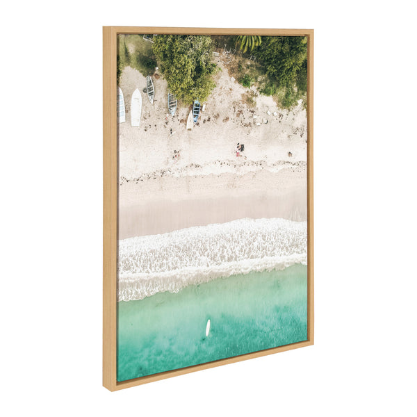 Kate & Laurel Sylvie Tropical Beach From Above Framed Canvas By Amy Peterson